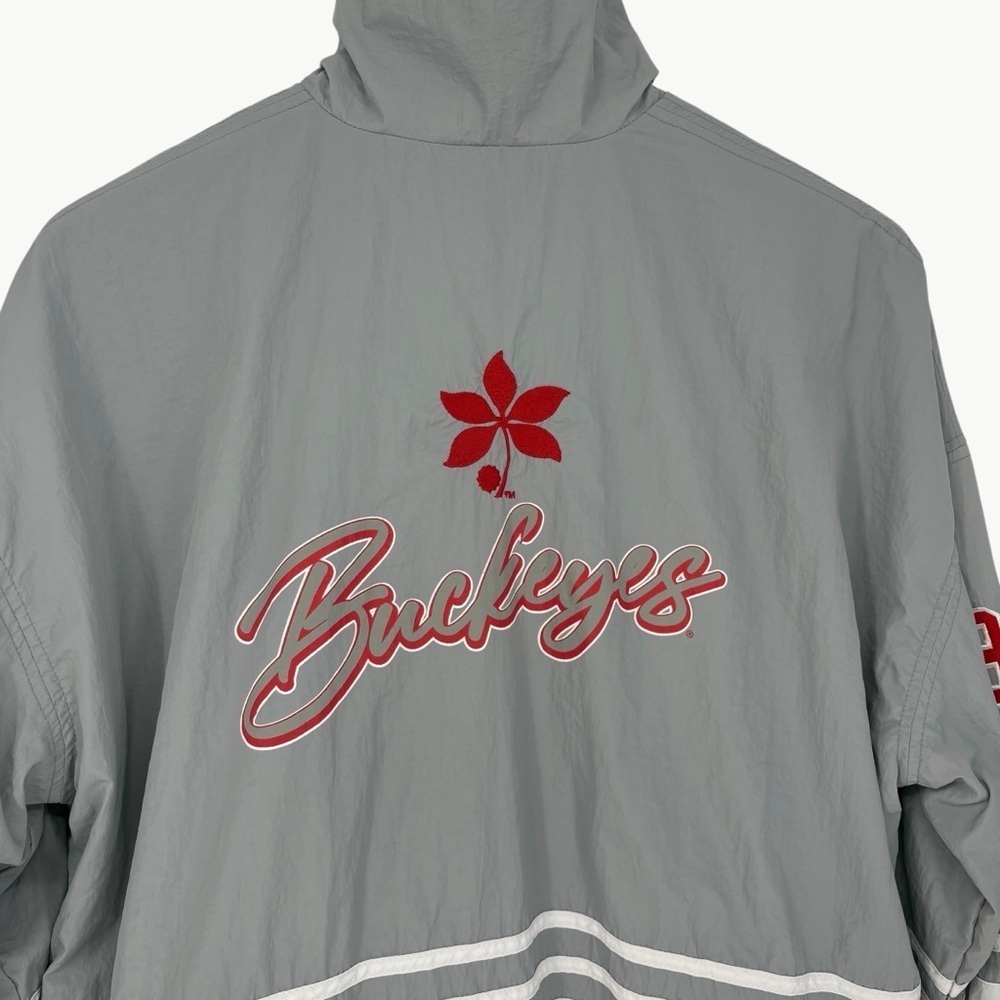 WEAR by Erin Andrews Ohio State Buckeyes Throwback Jacket Size Medium Red Gray - Picture 7 of 15